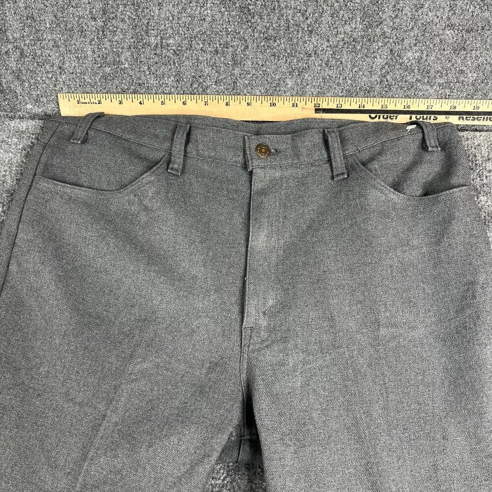 Levis Pants Mens Size 38x30 Gray USA Made‎ Straight Casual Dress Flat Front